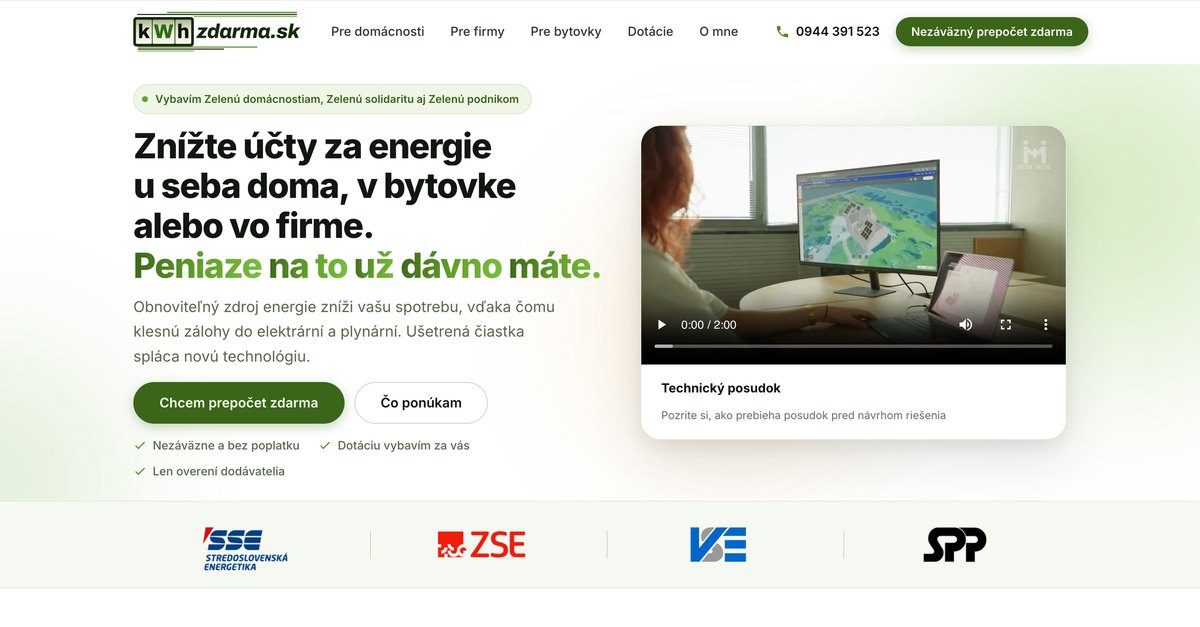 Web kWhzdarma.sk